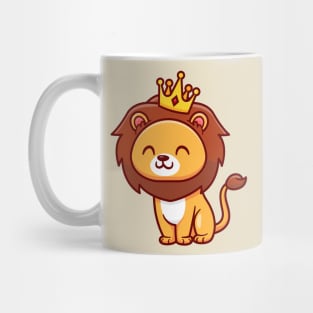 Cute Lion King Sitting Cartoon Mug